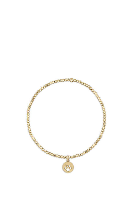 Classic Gold 2MM Paw Print Disc Small Bracelet