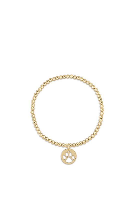 Classic Gold 3MM Paw Print Disc Charm Bracelet
