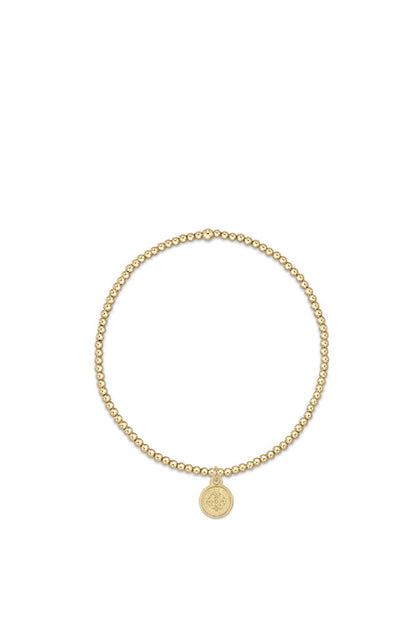 Classic Gold 2MM Blessing Disc Small Charm Bracelet