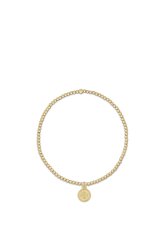 Classic Gold 2MM Blessing Disc Small Charm Bracelet
