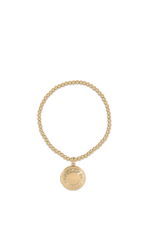 Classic Gold 3MM Cherish Small Gold Locket Bracelet