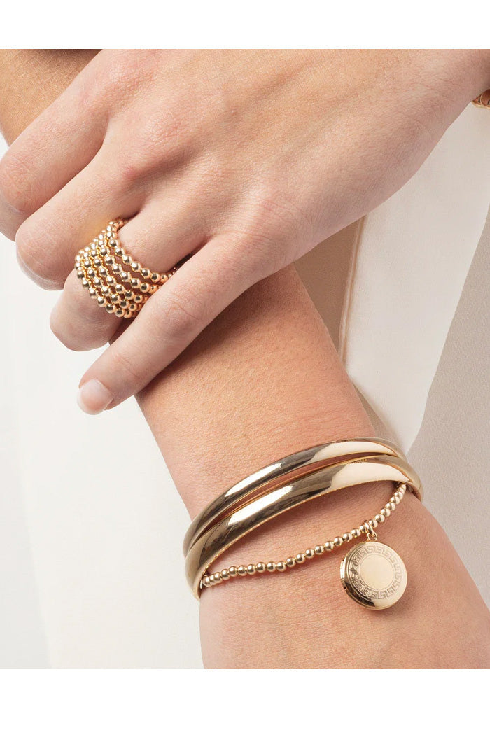 Classic Gold 3MM Cherish Small Gold Locket Bracelet