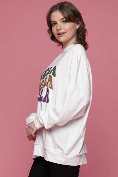 L/S Sequin "NOLA" Top