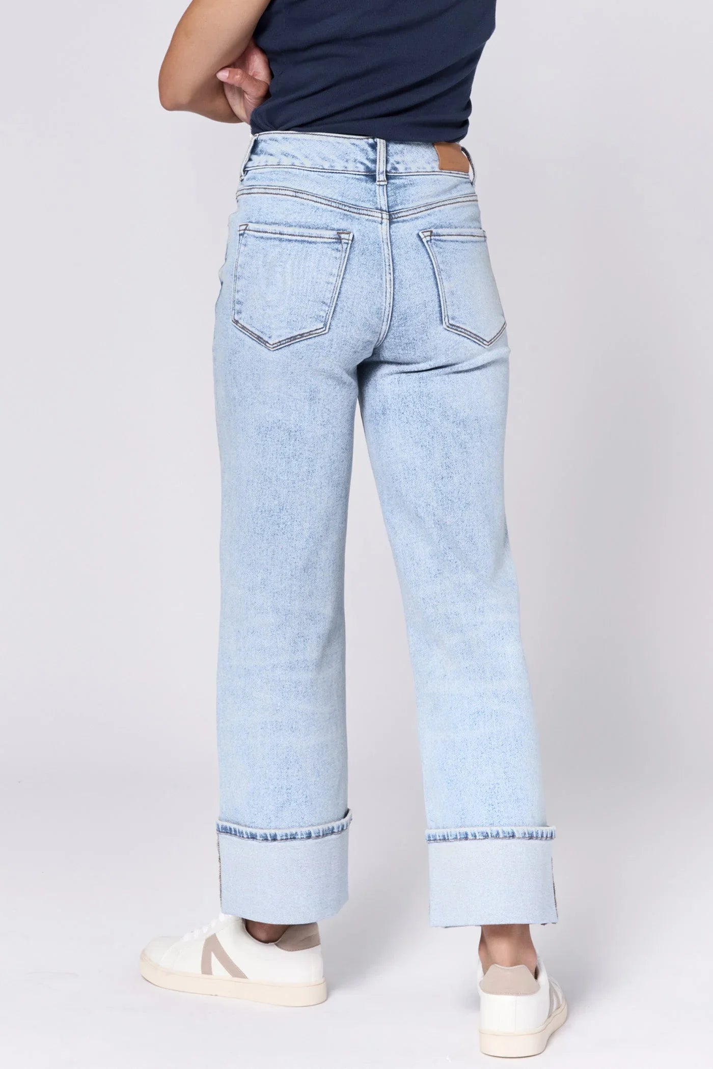 Holly High Rise Cuffed Hem Straight Jeans