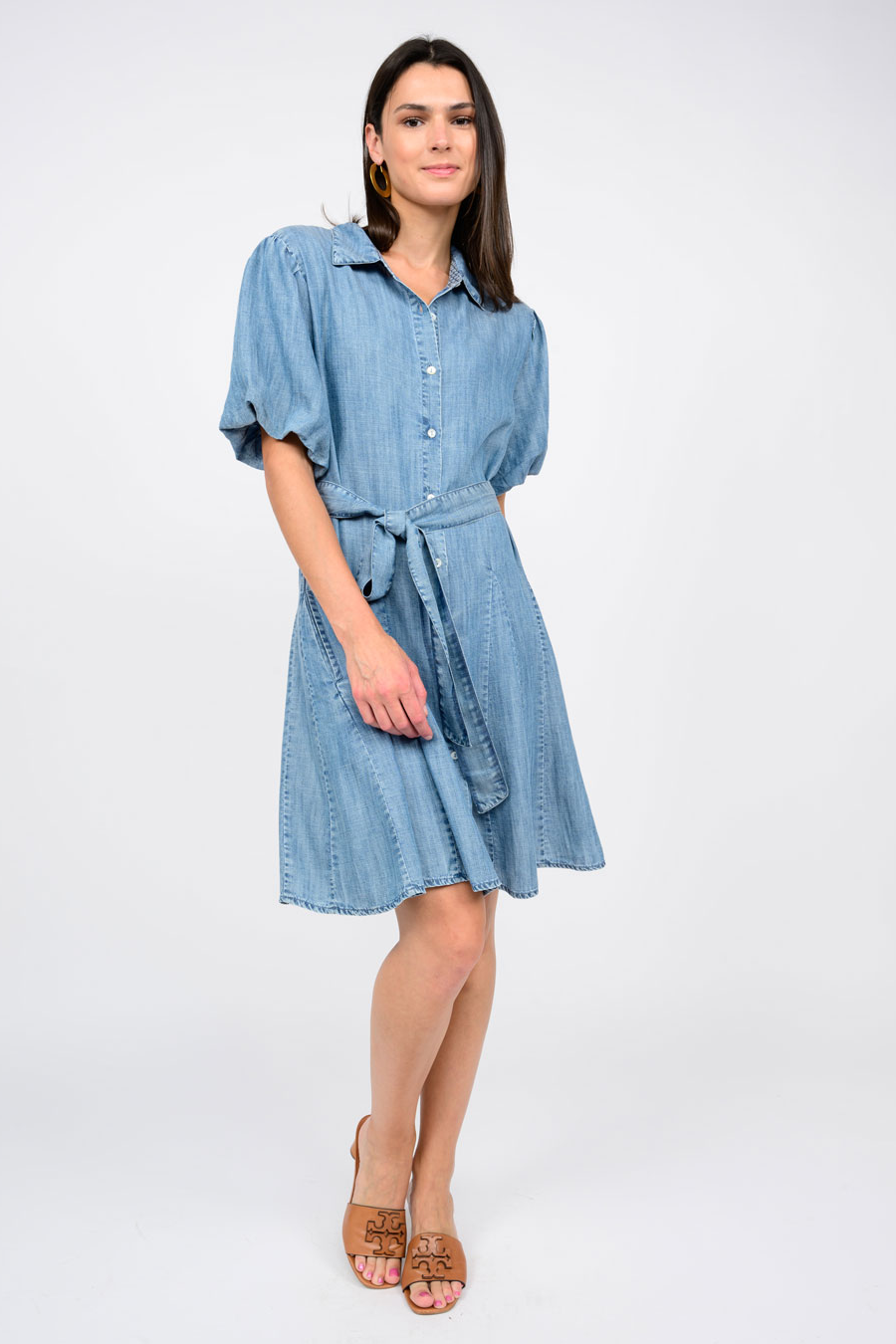 Denim Godet Dress