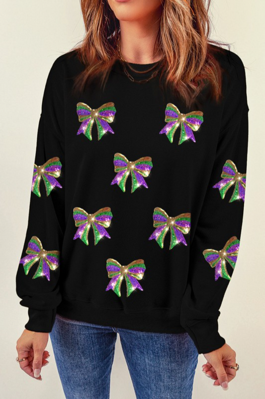 Sequin Bow Sweatshirt