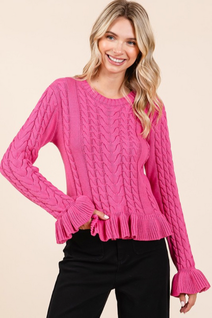 Ruffled Peplum Sweater
