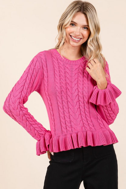 Ruffled Peplum Sweater
