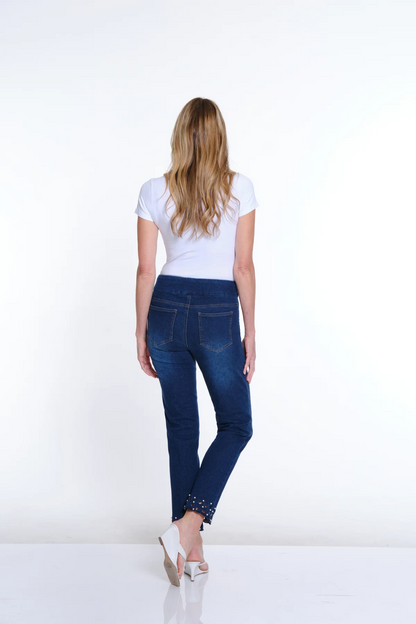 Pearl And Scalloped Hem Jean