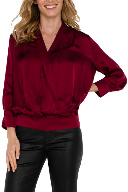 Shawl Wrap Front Bracelet Sleeve Blouse