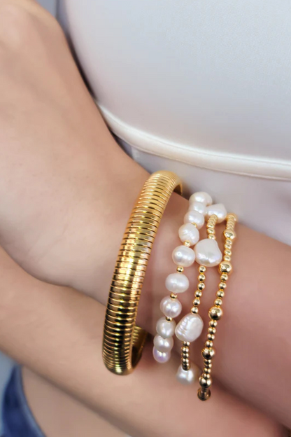 14K Beaded Stretch Bracelet