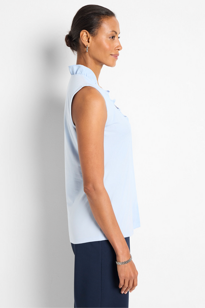 Ruffled Around Tank - Powder Blue