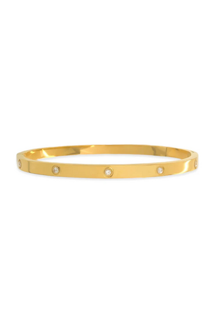 18k CZ 2mm Bangle