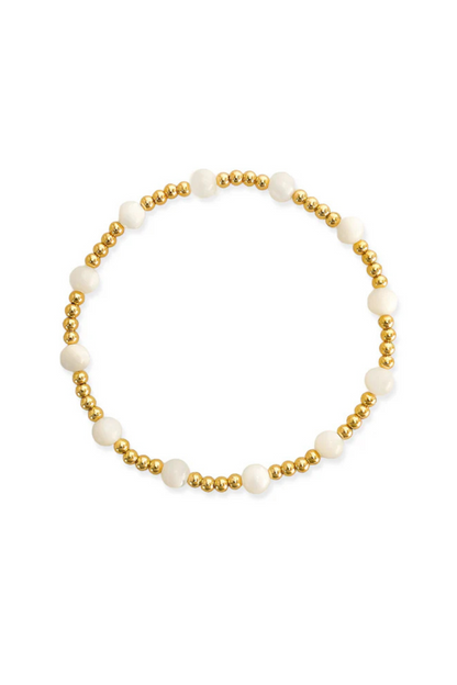 14K Mother of Pearl Stretch Bracelet