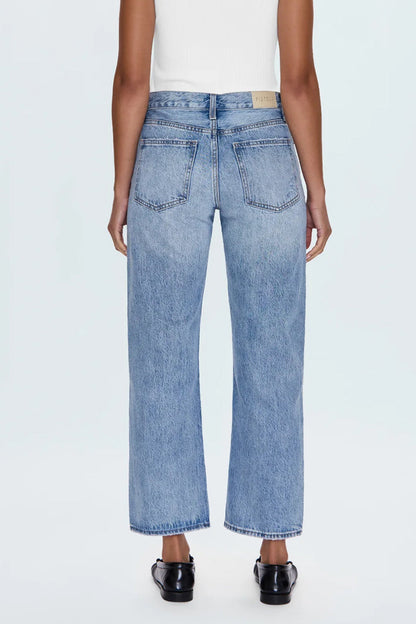 Lexi Mid Rise Bowed Straight Jean