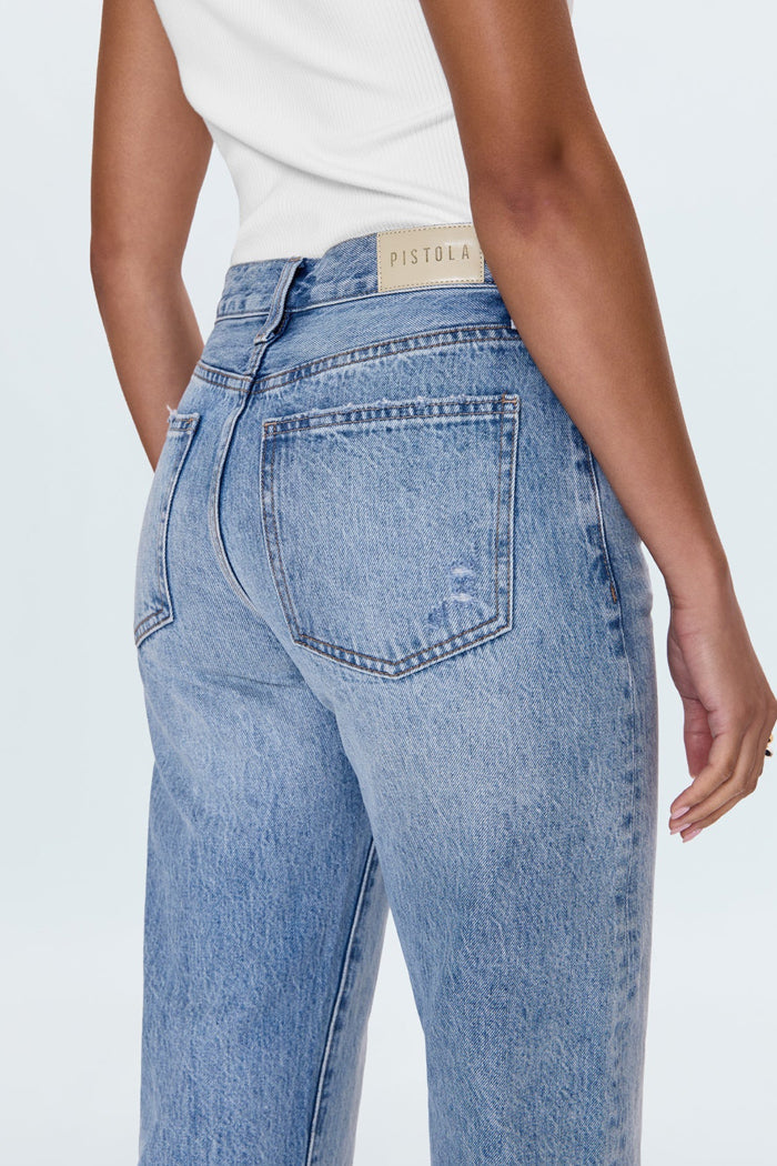 Lexi Mid Rise Bowed Straight Jean