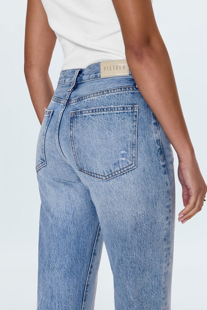 Lexi Mid Rise Bowed Straight Jean