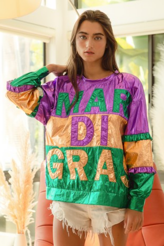 Color Block Letter Top