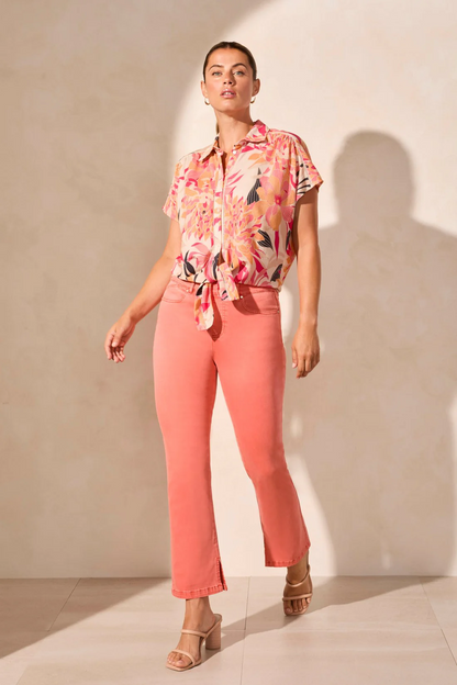 Tie-Front Short-Sleeve Shirt