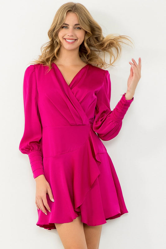 Long Sleeve Flutter Dress