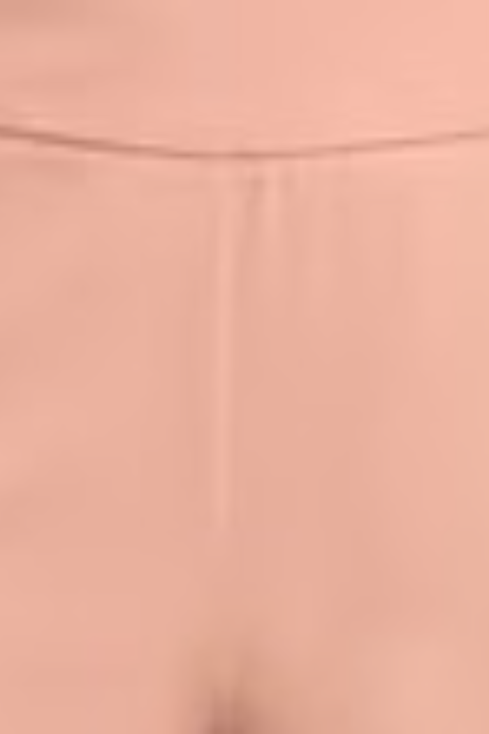 Ribbed Knit Cowl Collar Top - blush only