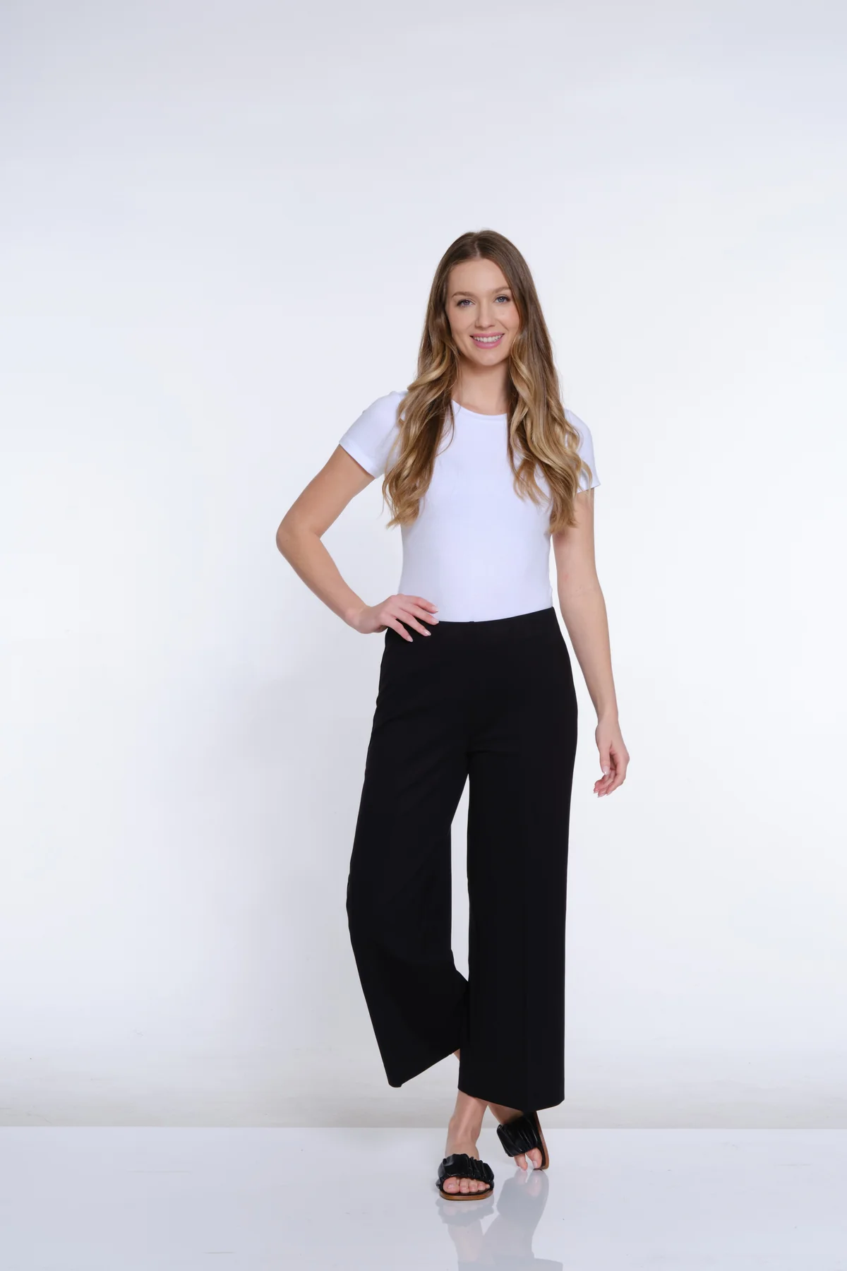 Wide Leg Ponte Crop Pant