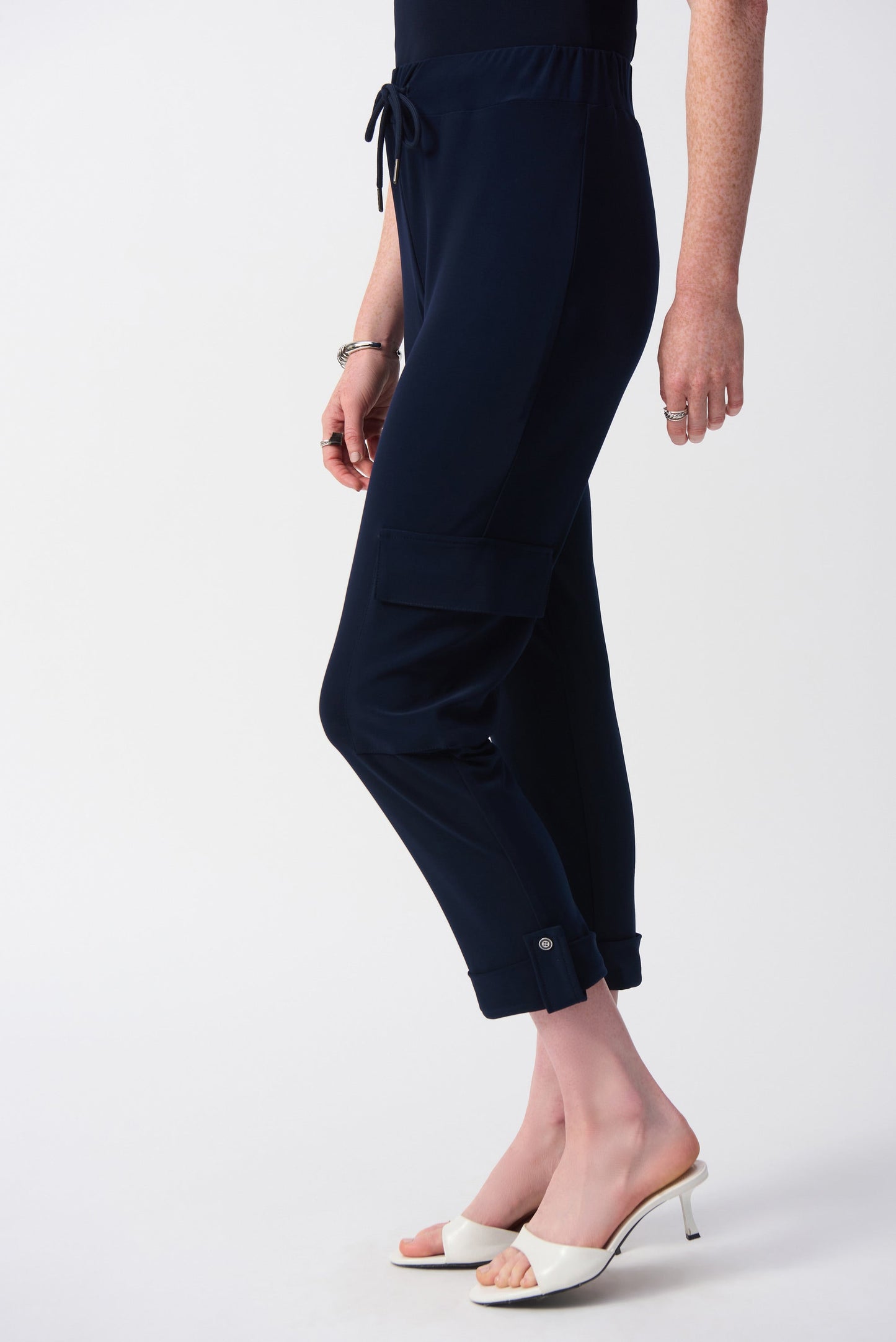 Silky Knit Jogger Pull-On Pants- Midnight Blue
