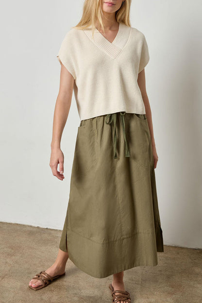 Wide Trim V-Neck Sweater