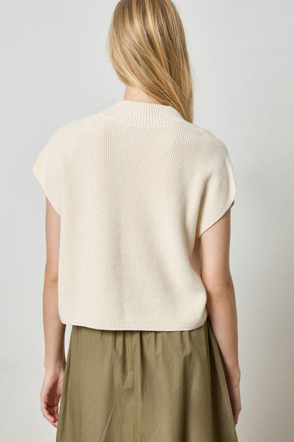 Wide Trim V-Neck Sweater