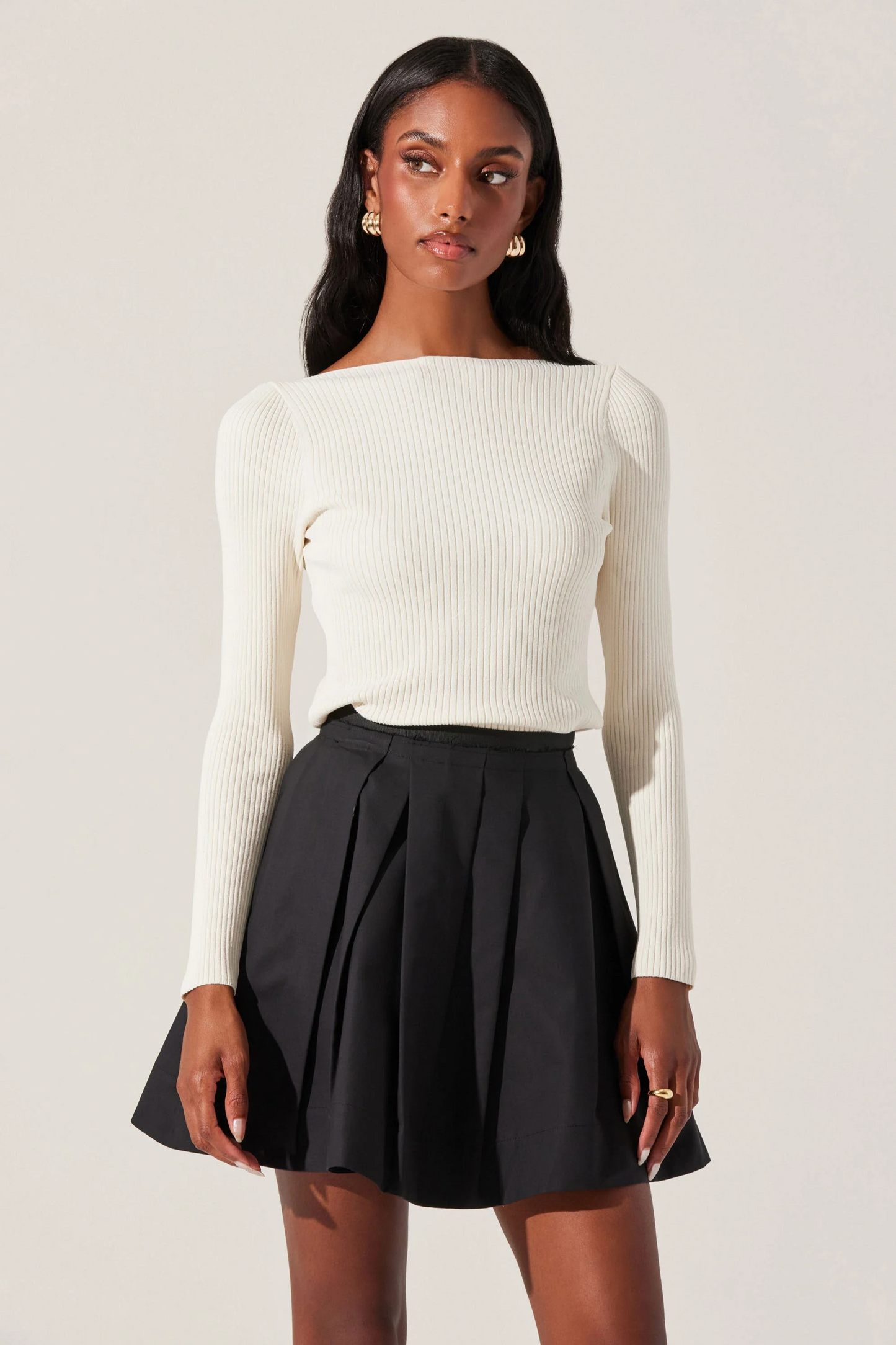 Lauryn Contrast Bow Back Sweater