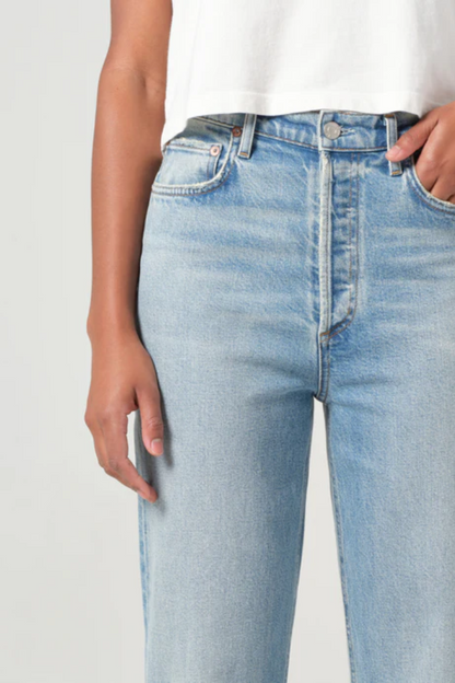 90s Pinch Waist Crop Jean in Ripple