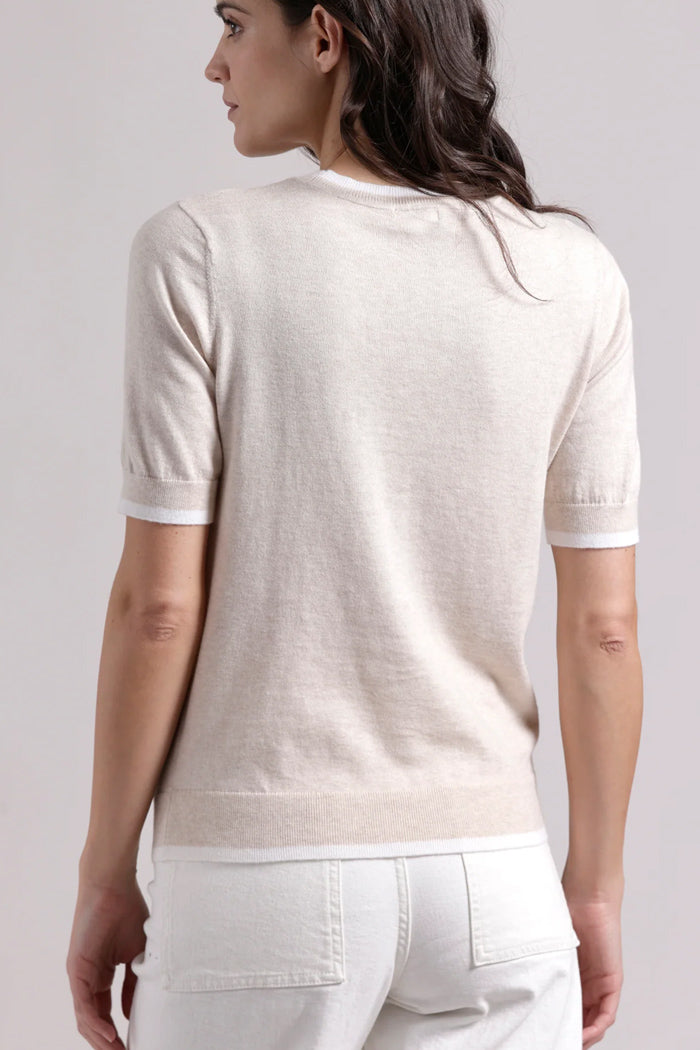 Cotton Cashmere Short Sleeve Crew Neck