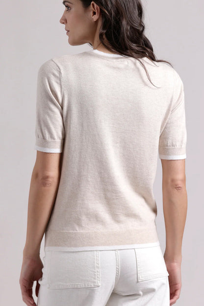 Cotton Cashmere Short Sleeve Crew Neck