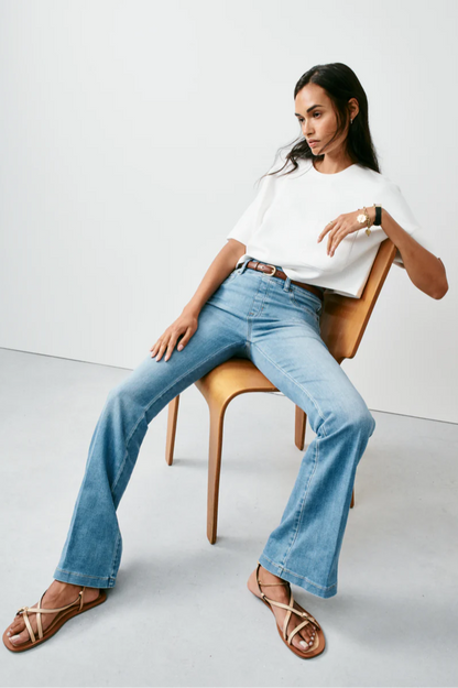Everywear Flare Jeans- Stonewash Blue