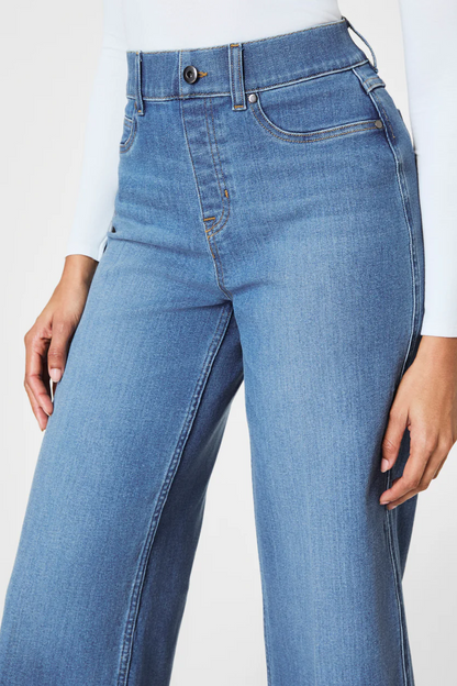 Cropped Wide Leg Crop- Stonewashed Blue