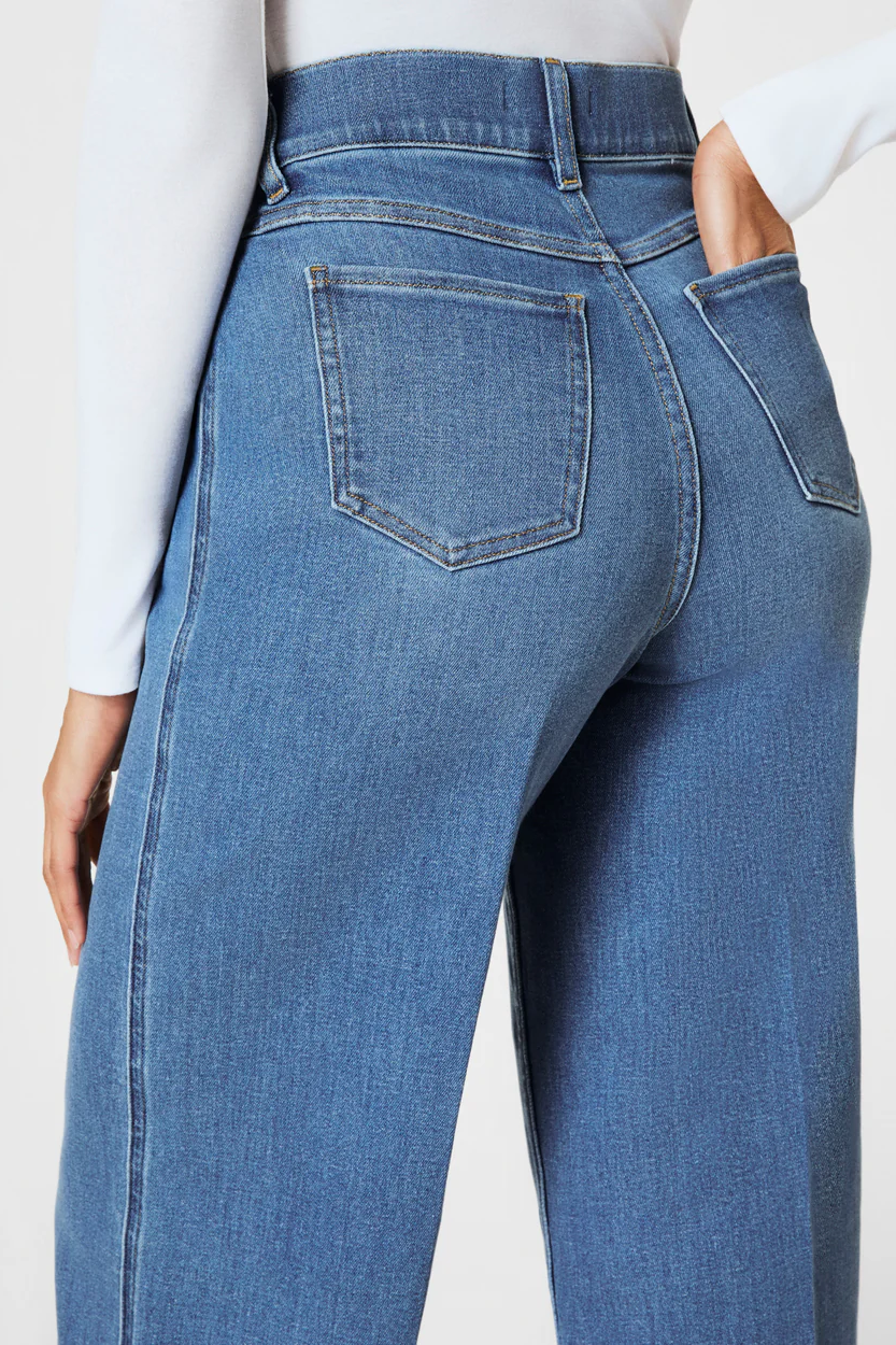 Cropped Wide Leg Crop- Stonewashed Blue