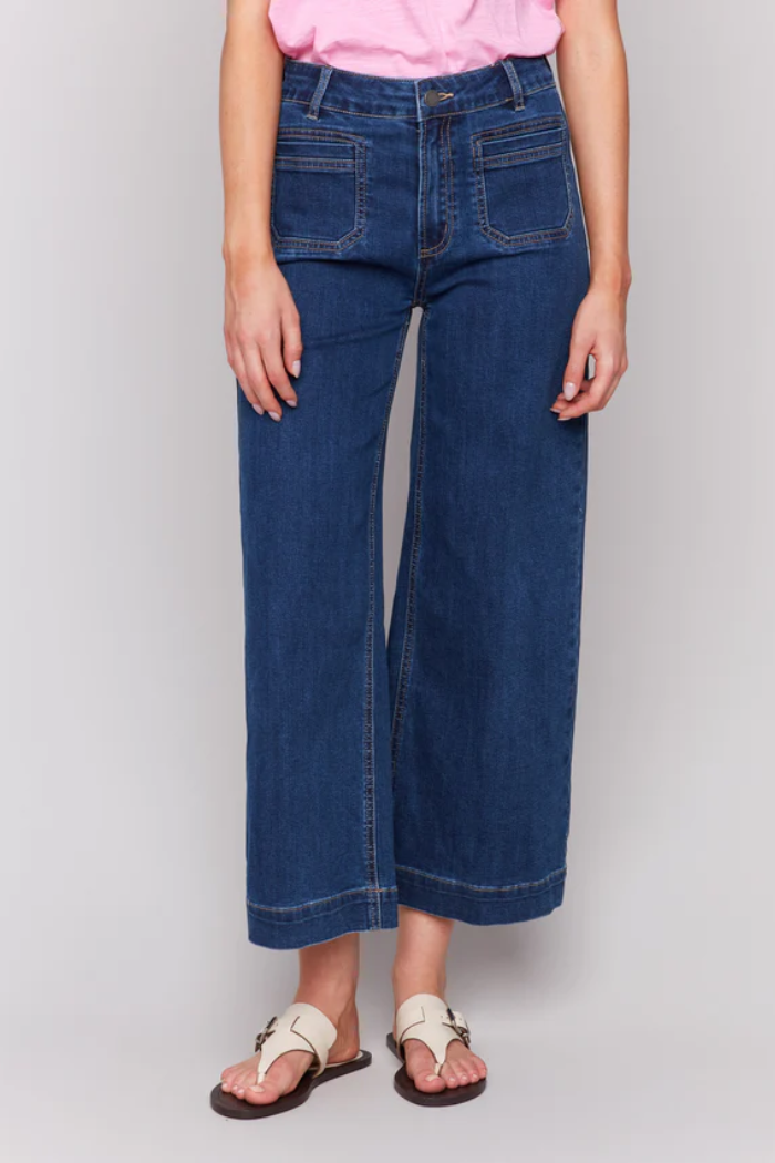 Patch Pocket Flare Jeans