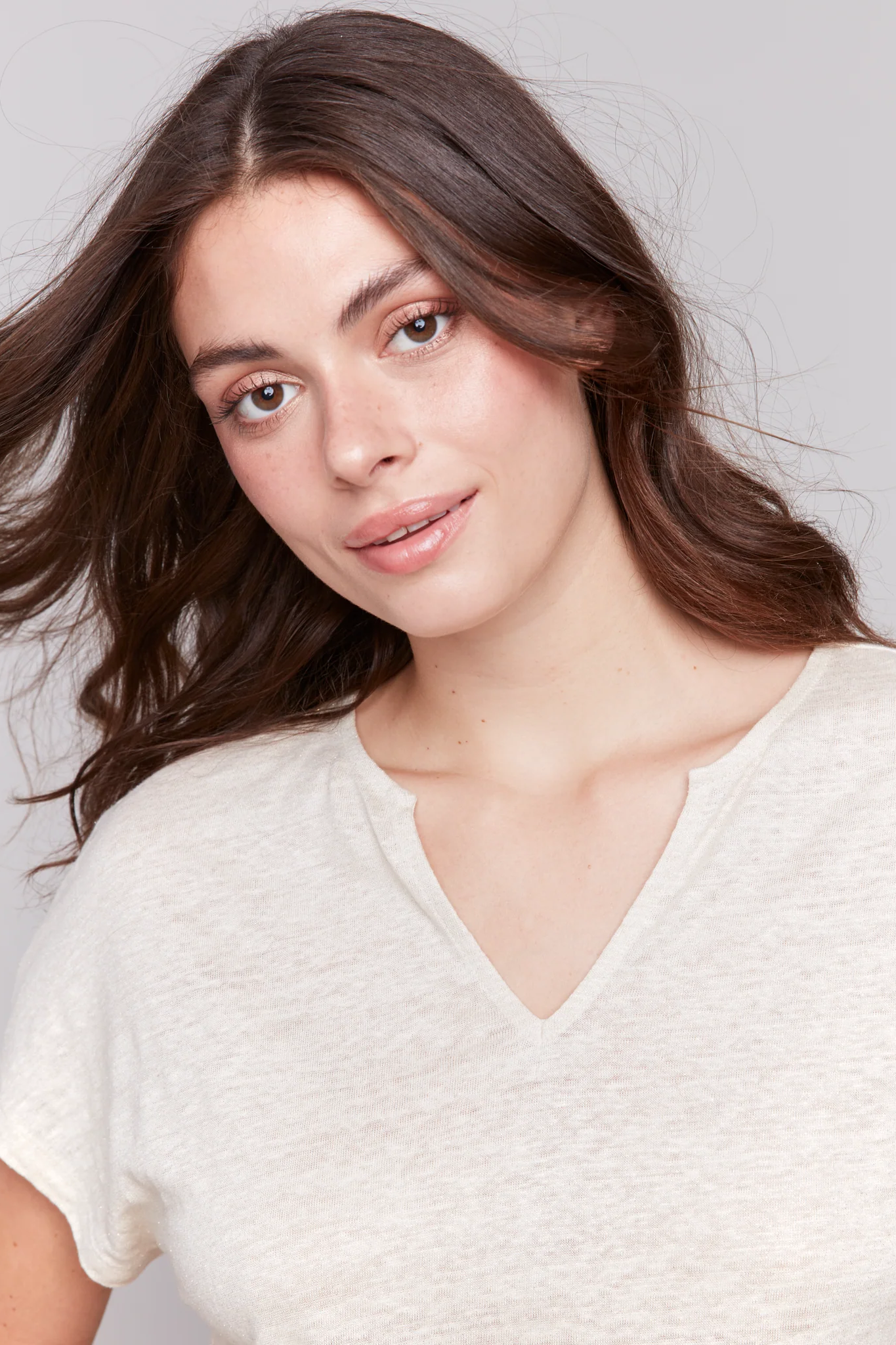 Foil Print Sleeve Dolman Top