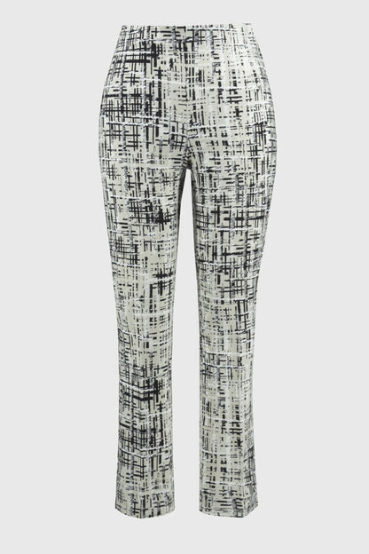 Millennium Abstract Print Slim Fit Pants- Vanilla/Multi