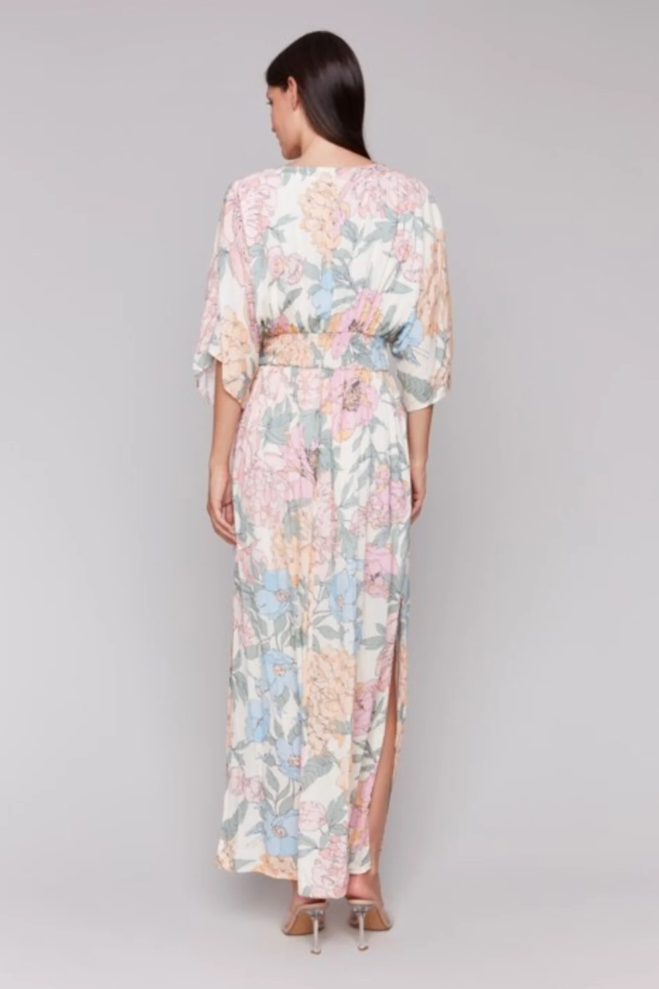 Printed Dolman Short Sleeves Maxi Dress