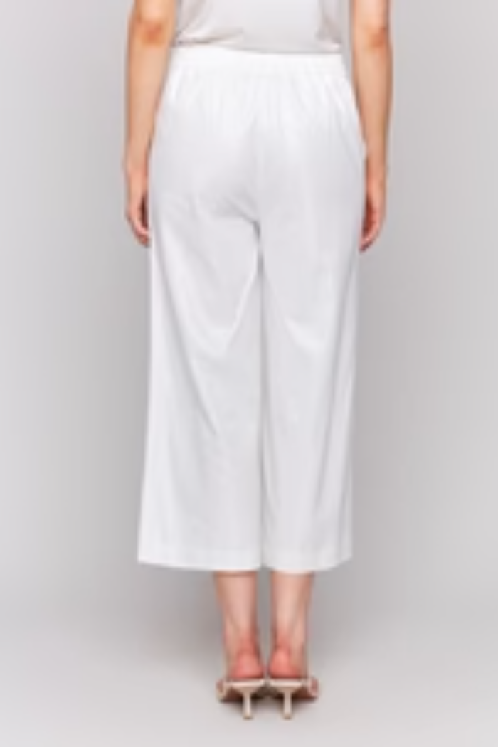 Foil Linen Blend Crop Pant - Champagne and Gold