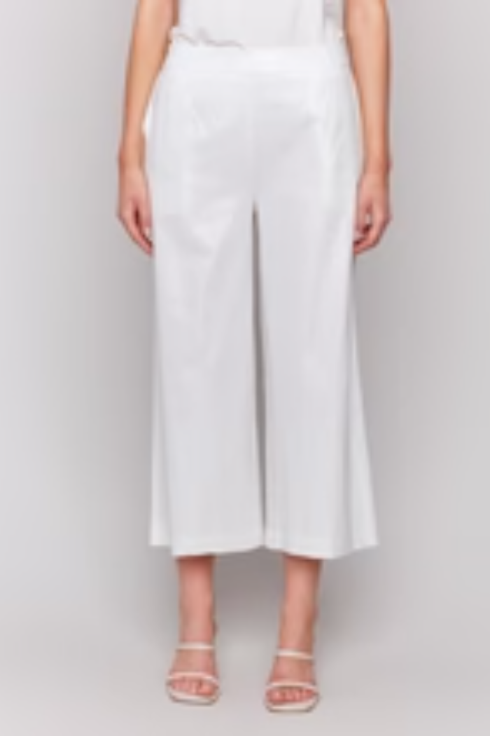 Foil Linen Blend Crop Pant - Champagne and Gold