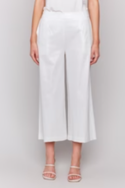 Foil Linen Blend Crop Pant - Champagne and Gold
