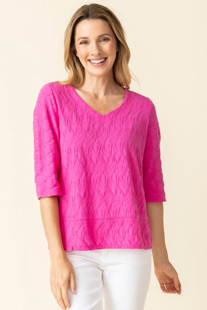 Hot Pink V-Neck Top