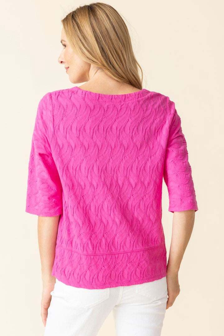 Hot Pink V-Neck Top
