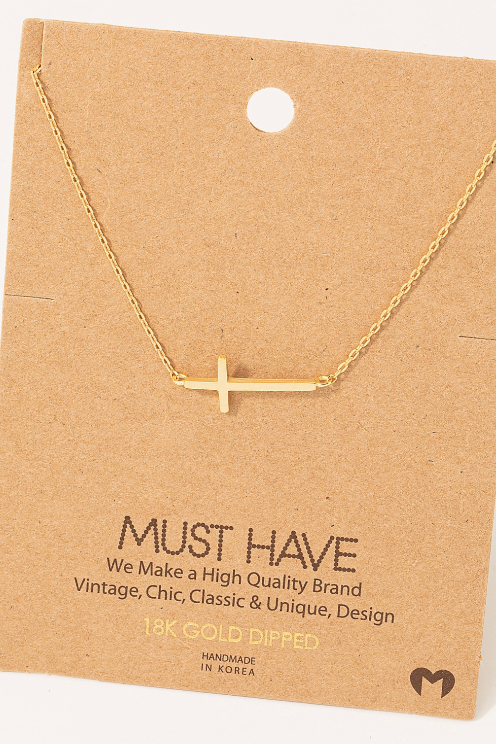 Cross Sideways Neckalce