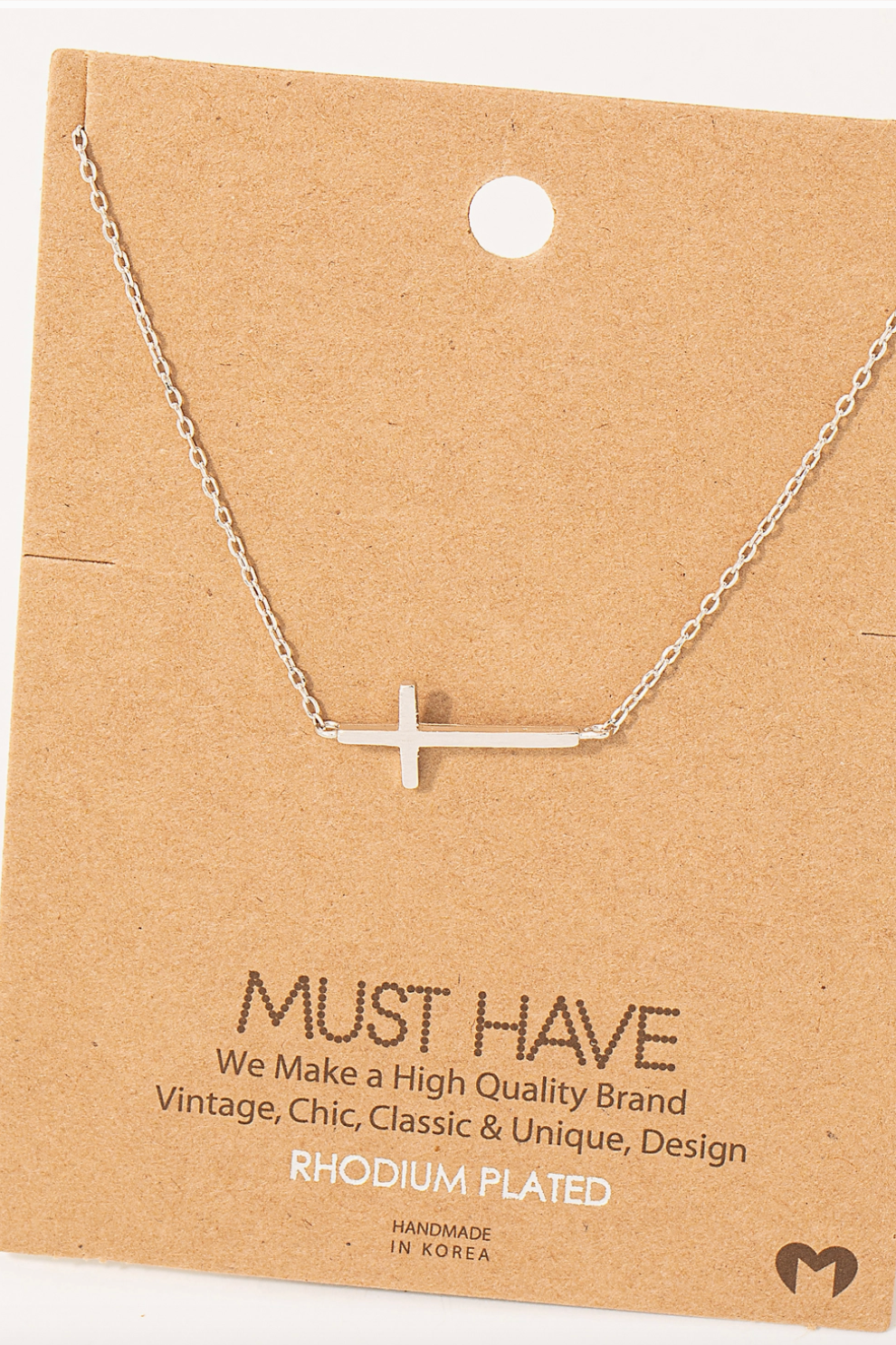 Cross Sideways Neckalce