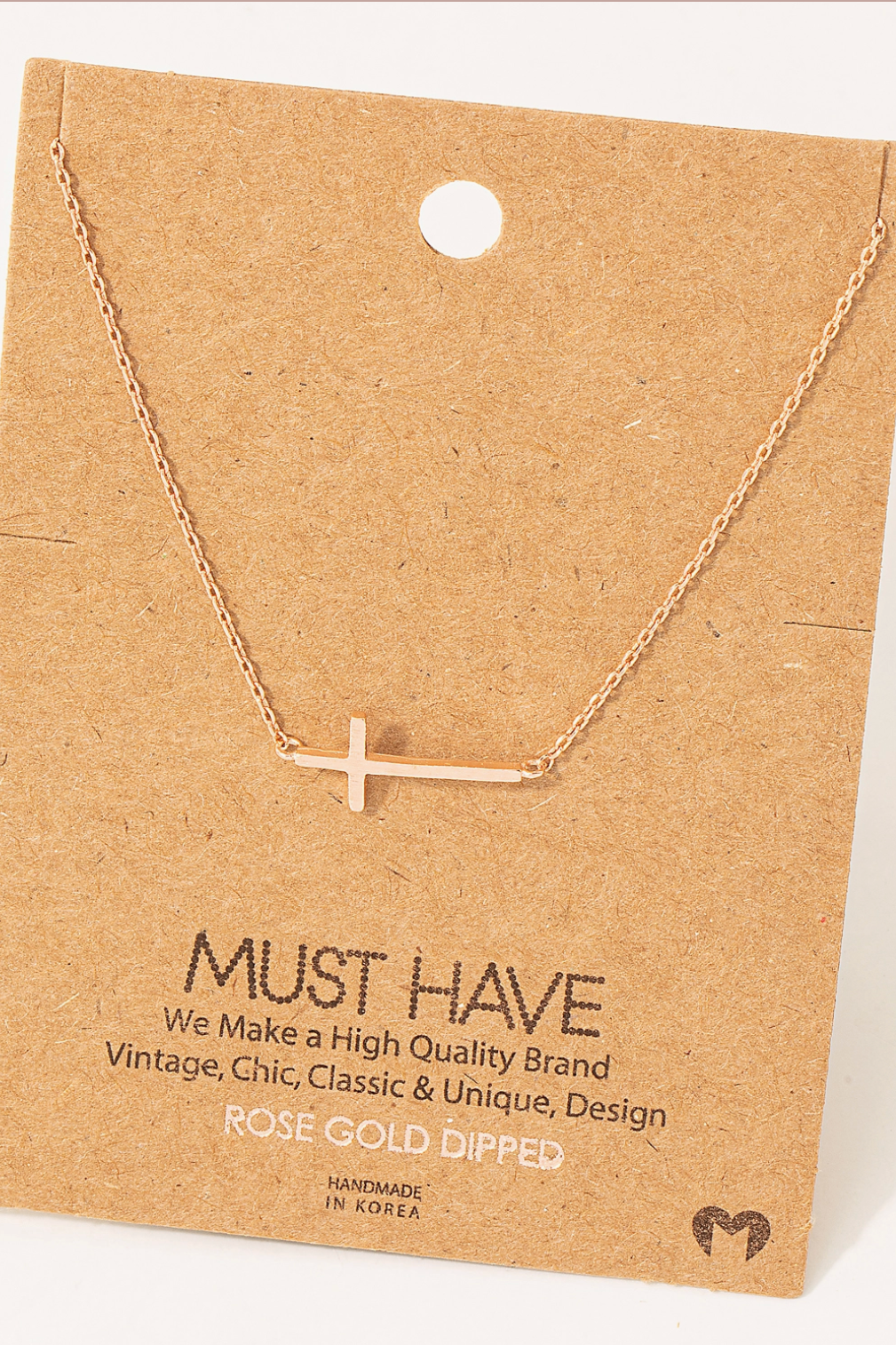 Cross Sideways Neckalce