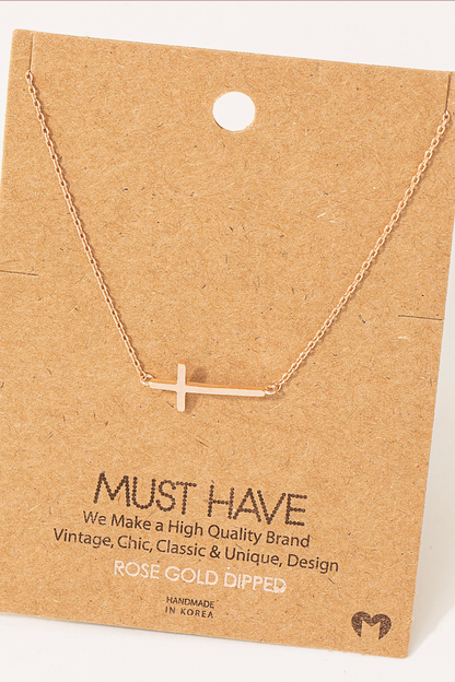 Cross Sideways Neckalce