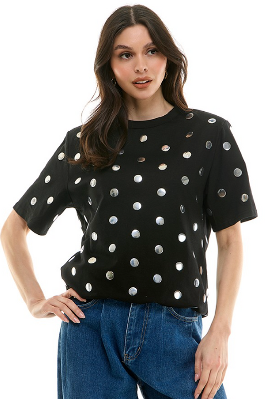 Polka Dot Open Back Tee